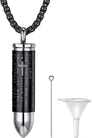 Richsteel schwarz Herren kette Patrone Anhänger mit 55cm+5cm Kette für Männer und Jugendlichen