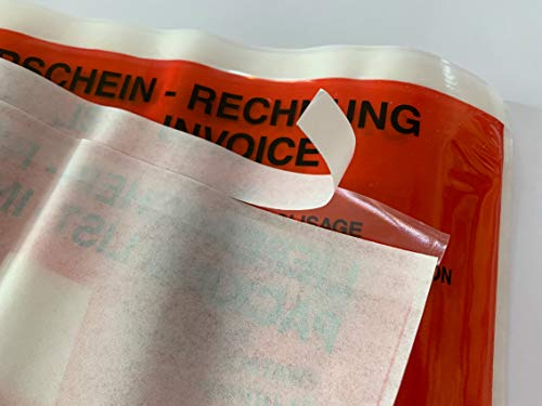 umschlag-discount – rote Versandtaschen aus Folie für Lieferscheine, Rechnungen, Retourenscheine & Co – 1000 Stück selbstklebende Lieferscheintaschen in C5 = 240 x 180 mm