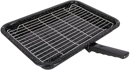 sparefixd Cooker Oven Enamel Grill Pan Shelf & Handle for Hotpoint