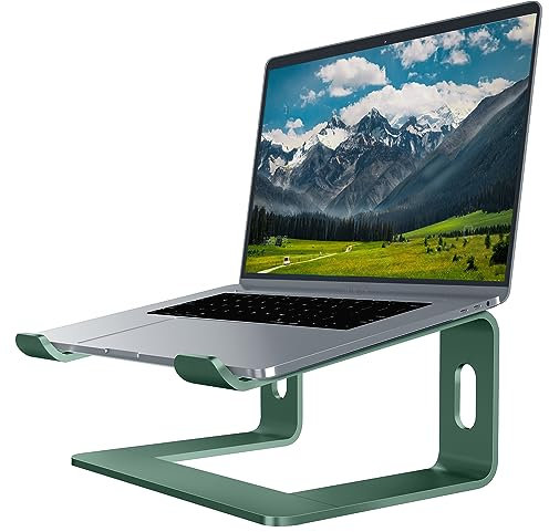 Orionstar Laptop Stand Aluminum Laptop Riser Compatible with Mac MacBook Air Pro 10 to 15.6 Inch Notebook Computer, Ergonomic Elevator Holder (Green)