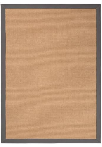 carpetfine Sisalteppich Grau 200x290 cm | Moderner Teppich für Wohn- und Schlafzimmer