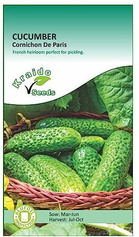 Mini Snack Cucumber Seeds Gherkin Cornichon de Paris Cucumis Sativus 50 Seeds Grow Your Own Vegetables Perfect for Greenhouse or Outdoor Growing