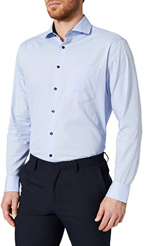 Seidensticker Homme Chemise Regular Fit Langarm Popeline hellBleu, 43 EU