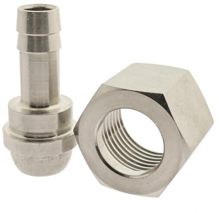 Schlauchtülle mit drehbarer Überwurfmutter G 1/8 - 4 mm, 40 bar Edelstahl