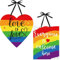 2 Stücke Everyone is Welcome Here Zeichen Love is Love homosexuell Regenbogen Holz hängendes Zeichen Doppelseitiger Druck Wand Tür Fenster Dekoration Stolz Thematische Party Dekoration