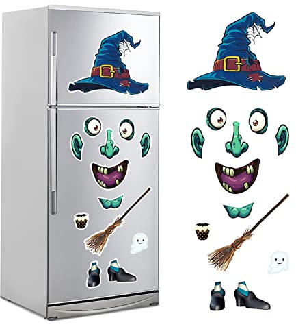 TAROME 13Stk Halloween Hexe Aufkleber Magnete Kühlschrank Dekorationen Böse Hexe Kühlschrankmagnete Magnete Sticker für Halloweenparty Autotür Garagentor Magnettafel