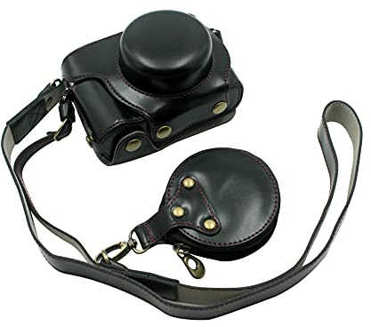 SundayZaZa Full Protection Bottom Opening PU Leather Camera Case for Olympus Pen E-P7 with 14-42mmEZ Lens Black
