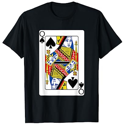 Königin der Pik Spielkarte T-Shirt Poker Spieler Kostüm T-Shirt