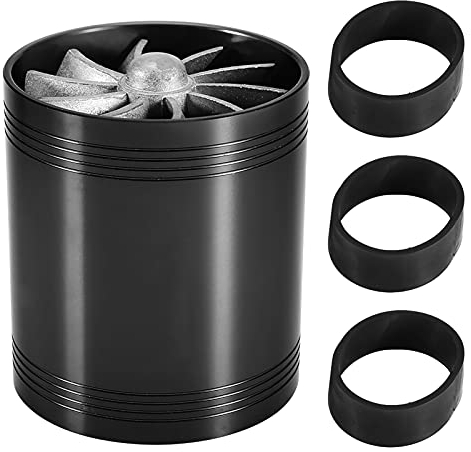 Ventilateur Turbo D'admission D'air Automatique, Turbonateur D'admission D'air de Voiture Turbine à Double Ventilateur Super Chargeur Gaz économiseur de Carburant Turbo(le noir)