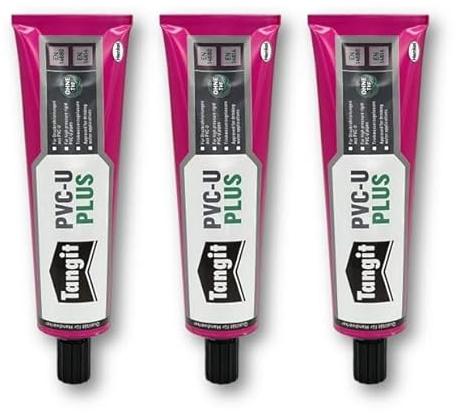 Tangit PVC-U Plus Kleber für Gas- und Trinkwasserleitungen Druckrohrleitungen und drucklose Rohrleitungen (125 g / 3 Stück)