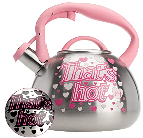 Paris Hilton Whistling Stovetop Tea Kettle, Stainless Steel, That's Hot Color Changing