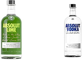 Absolut Vodka Lime 70cl 40% & Vodka 1 L