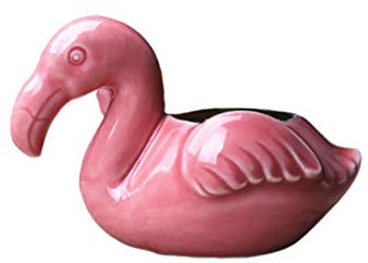 Flamingo Blumentopf aus Keramik, Rot, für Sukkulenten