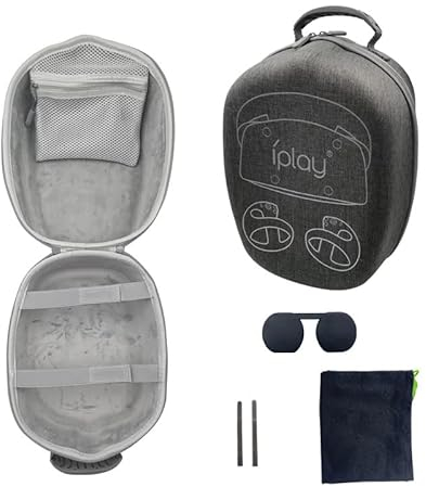 VR Storage Case EVA Carrying Bag For PS VR2,VR Headset & Controller Travel Protective Case Holder,Portable Handbag Box with Lens Protector,30x13x17cm