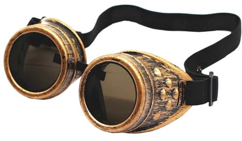 DD-life New Sell Vintage Steampunk Brille Brille Gothic Brille für Cosplay Kostüme (Messing)