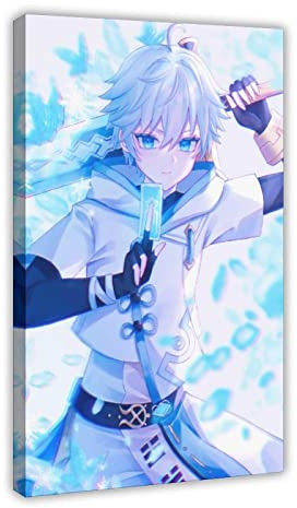TONFON Chongyun Charakter in Genshin Impact Schlafsaal Schlafzimmer Art Deco Poster Leinwand Poster Schlafzimmer Dekor Sport Landschaft Büro Zimmer Dekor Geschenk Rahmenstil 60 x 90 cm