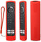 Custodia Protettiva per JVC/Bush/Toshiba/Xiaomi Fire TV Telecomando, YiBiChin Custodia Remota in Silicone Antiurto Impermeabile Antiscivolo Antipolvere Copertura Protettiva con cordino (Rosso)