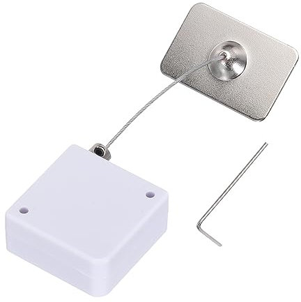 sourcing map Retractable Cable Lock with Double-Sided Adhesive Slow Remote Control Security Lock Rectangular for TV, DVD,Showroom,Remote,600g 1Set White