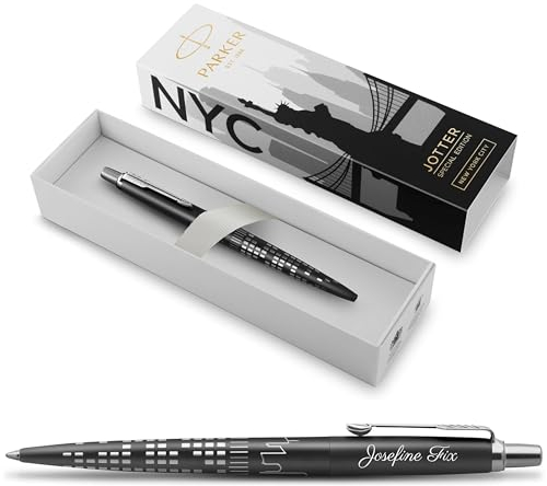 PARKER Jotter New York Sonderedition mit Gravur | Premium Stift | Geschenkbox | blaue Mine | personalisiertes Geschenk | Namen | Geburtstag (New York)
