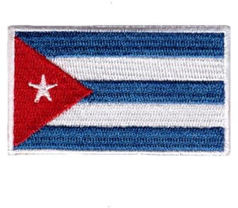 Ysmzzmsy 1 Stück (6,3 x 3,8 cm) Kuba-Flagge, zum Aufbügeln oder Aufnähen, bestickter taktischer Militär-National-Patch