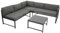 DEGAMO Funktions Eck- Loungeset Montana 192x188cm, Aluminiumgestell dunkelgrau, mit Verstellbarer Liegefunktion und Polstern grau, Outdoor wetterfest