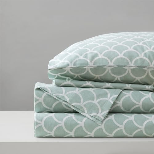 Comfort Spaces 100% Cotton Sheet Set Breathable, Lightweight, Soft with 14 Elastic Pocket Fits up to 16 Mattress, All Season Cozy Bedding, Matching Pillow Case, King Scales 4 Piece