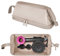 SITHON Double Layer Travel Carrying Case Compatible with Airwrap/Shark Speedstyle Flexstyle, Water Resistant Storage Organizer Bag w/Widely Opening for Dyson Supersonic Dryer (Bag Only) (Champagne)