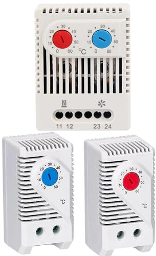 Mini termostato meccanico compatto con regolatore di temperatura NO e normalmente chiuso (NC). (Color : NC 0 to 60 degree-01)