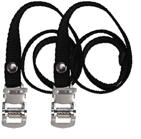 Oniissy Pedal-Zehenriemen, Nylon + Metall, Heimtrainer, Pedal-Zehengurte, verstellbare Metallschnalle, Heimtrainer, Pedalzehenriemen, 2 Stück