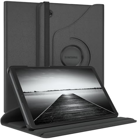 EAZY CASE - Tablet Hülle für Samsung Galaxy Tab A9 Schutzhülle 8,7 Zoll Smart Cover Tablet Case Rotationcase zum Aufstellen Klapphülle 360° drehbar mit Standfunktion Tasche Kunstleder Schwarz