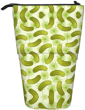 OdDdot Federmäppchen mit Sushi-Dill-Aufdruck, Stand-up-Stifttasche, Kosmetiktasche, tragbares Federmäppchen, Schwarz , Einheitsgröße, Taschen-Organizer