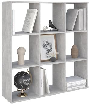 AT4 Regal Cubic Raumteiler Beton: Langlebiges Melaminholz, viel Stauraum, einfache Montage - modernes Design