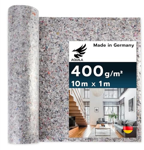 AQUILA Profi Malervlies 10m x 1m, Extra Dick, 400 g/m², Kein Durchsickern, hochwertiges Abdeckvlies zum Streichen, Schutz für Böden & Möbel, rutsch- & reißfest, Made in Germany