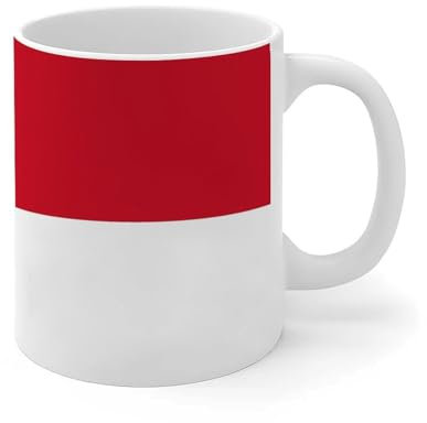 Lustige Tasse Monaco Kaffeetassen, Tassen, Nationalflagge, nautisches Geschenk, Boho-Keramikbecher, Geschenk für Schwester, Vater, Liebespaar, 325 ml, Weiß
