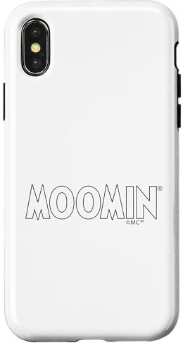 Hülle für iPhone X/XS Mumin-Logo, schwarze Umrisse