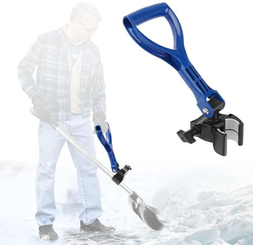 Adjustable Snow Shovel Handle, Back Saver Attachment for Snow Removal, Ergonomic Secondary Handle Universal Fit for Snow Shovel, Weed Eater, Lawn Trimmer, and More Garden Tools