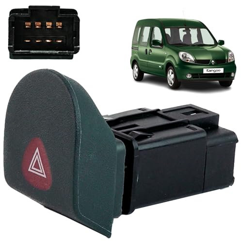 Botón de advertencia compatible para Kangoo 1 (1997-2007) interruptor luces de emergencia