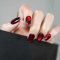 Zmupl 24pcs Short Burgundy Red Cat Eye Press on Nails Cherry Red Fake Nails Stick on Nails Removable Glue-on Nails Acrylic Full Cover Nail Tips Women Holiday Nail Accessories