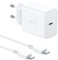45W Chargeur Samsung Charge avec 2M Câble, Chargeur Rapide pour Samsung Galaxy S24 Ultra/S23 Ultra/S22/S21/S20/S9/Note 20/10/9/8/A73/A53/A52/A54/A34, KRSEUB Adaptateur USB C Mural Alimentation Prise