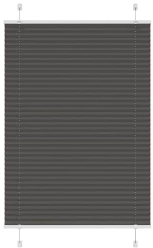 vidaXL Estor Plisado Negro 90x100 cm Tela Ancho 89,4 cm Poliéster