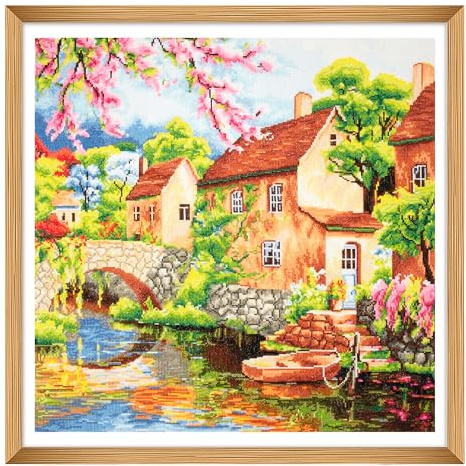 Trimits Large Cross Stitch Kits - Counted Embroidery Needlework for Adults Beginners Kids, Christmas Gifts Wall Art, (Frame Not Included) 14 Count, Home