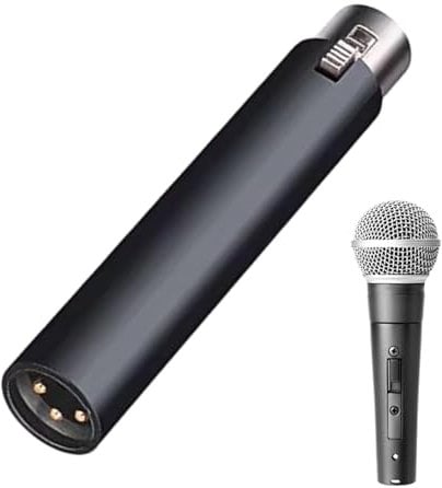 Dynamic Microphone Preamp, Vocal Gain Booster, 10.1x1.9x1.9cm/3.98x0.75x0.75 inches Low Noise Studio-Grade Clarity, Black Active 48v Preamplifier, Studio Recording