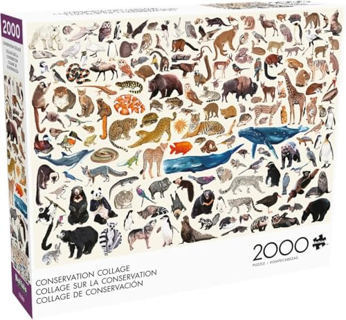 Buffalo Games - Kara Mohr - Conservation Collage - 2000 Teile Puzzle für Erwachsene - Herausforderndes Puzzle perfekt für Spieleabende - Fertige Größe ist 38,50 x 26,50