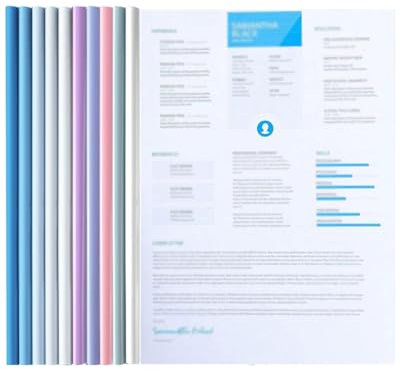 ZEXIJOW Lot de 10 reliures A4 transparentes,Classeur à reliure transparent,Capacité de 100 feuilles,Classeur coulissant,Pour la maison,L'école et le bureau