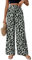 SweatyRocks Lockere Hosen Damen Elegant Weite Hose Leo Hose Weites Bein Damenhose Mit Gummizug Plissee Hosen Lang Strandhose Grau L