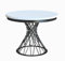 MEBLINI Esstisch Rund Ausziehbar aus Metall - Loft - Esszimmertisch Modern - Küchentisch - Ausziehtisch - Round Dining Table - Esszimmertische - 100-138x77cm - LUCO - Weiß Matt/Schwarz Matt