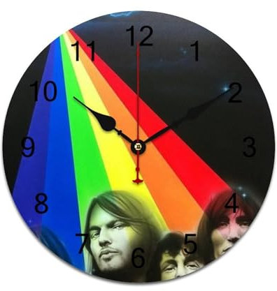 AFLJNYNN Pink Floyd PVC-Wanduhr mit leisen Sweep-Sekunden und minimalistischem rahmenlosem Design, ideal für die Verbesserung des Stils in jedem Wohn- oder Arbeitsbereich.