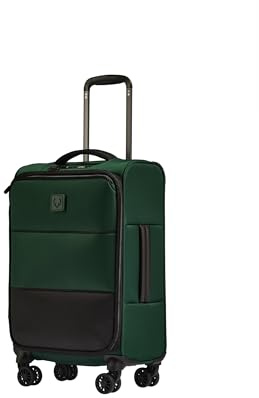 Antler - Weicher, gestreifter großer Gepäck, Softside-Koffer, langlebig, leicht und erweiterbar, 4 Spinner-Räder, Verstellbarer Griff, TSA-Schloss, Antler Grün, Carry On, Geweih für Handgepäck, Grün