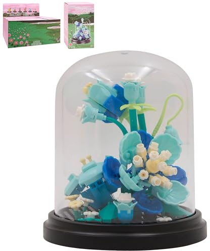 Lesser & Pavey Mini Bricks Blue Carnation Building Blocks | Micro Brick Construction Kit, Creative Building Activity, Decorative Display Piece, Educational Toy, Gift Ready