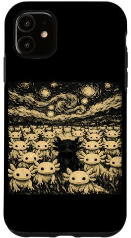 Goth Axolotl Van Gogh Designs Case for iPhone 11